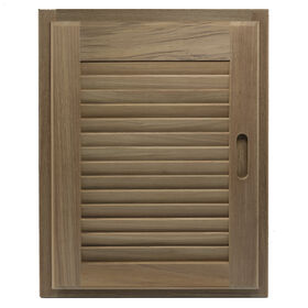 Whitecap Teak 15" x 20" Louvered Door & Frame, Right-Hand Opening