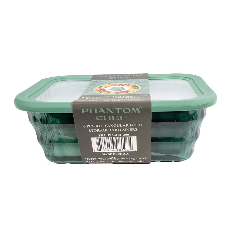 Phantom Chef 6-Piece Rectangle Hammered Container Set image number 3