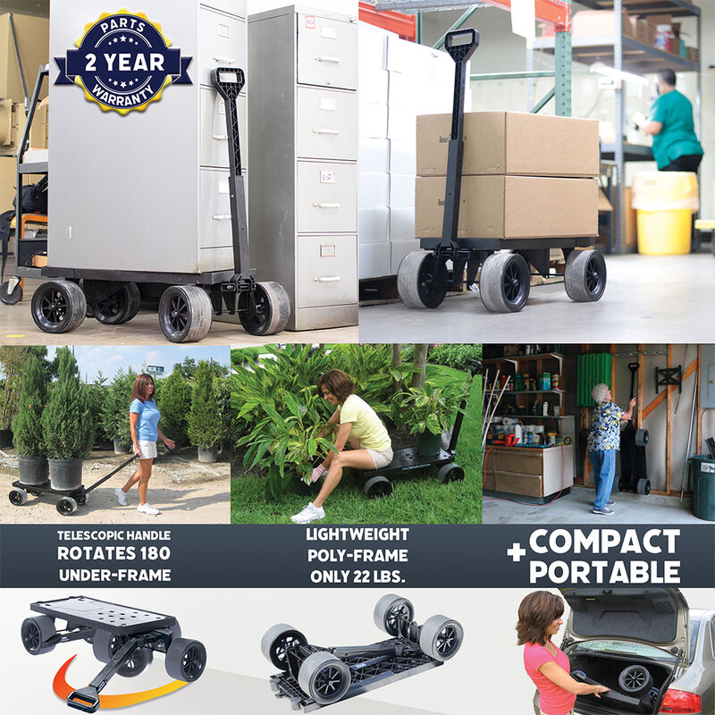 Mighty Max Cart Collapsible Utility Dolly Cart, Black Tub image number 5