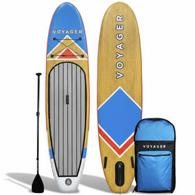 American Outdoors 10 ft 10 in Woodgrain Voyager Inflatable SUP Package