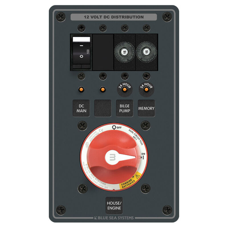 Blue Sea DC Dual Battery Management Panel, m-Series Dual Circuit Plus Switch image number 1