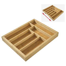 Copco Bamboo Expandable Drawer Organizer for Flatware