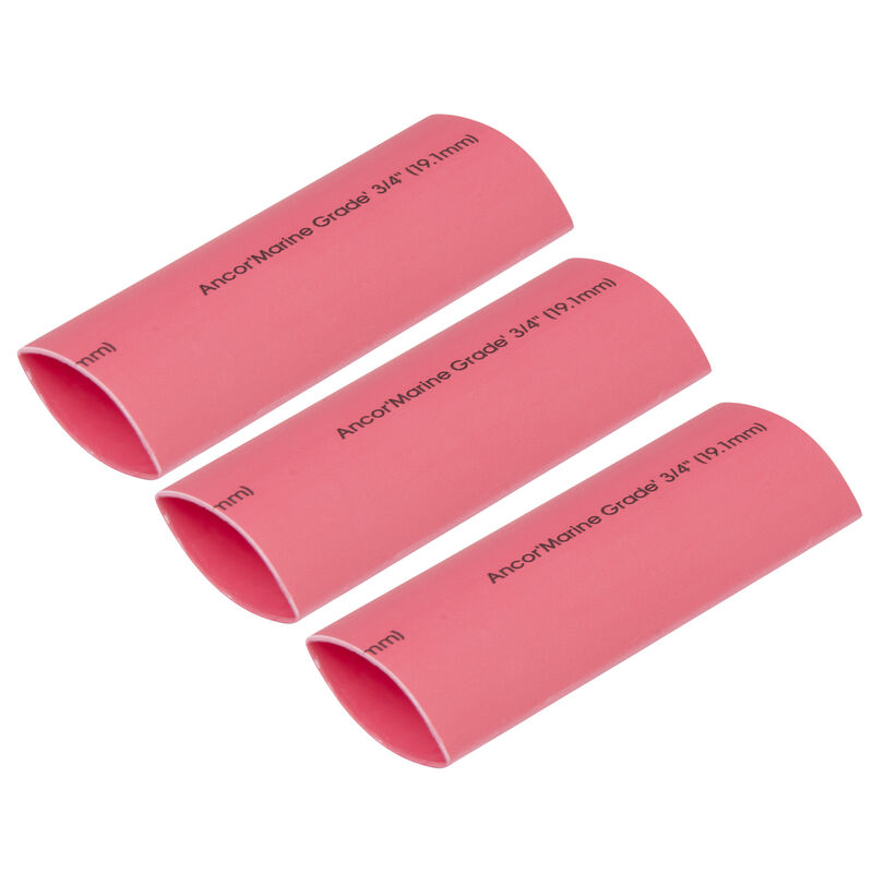 Ancor Adhesive-Lined Heat Shrink Tubing, 8 - 2/0 AWG, 3" L, 3-Pk., Red image number 1