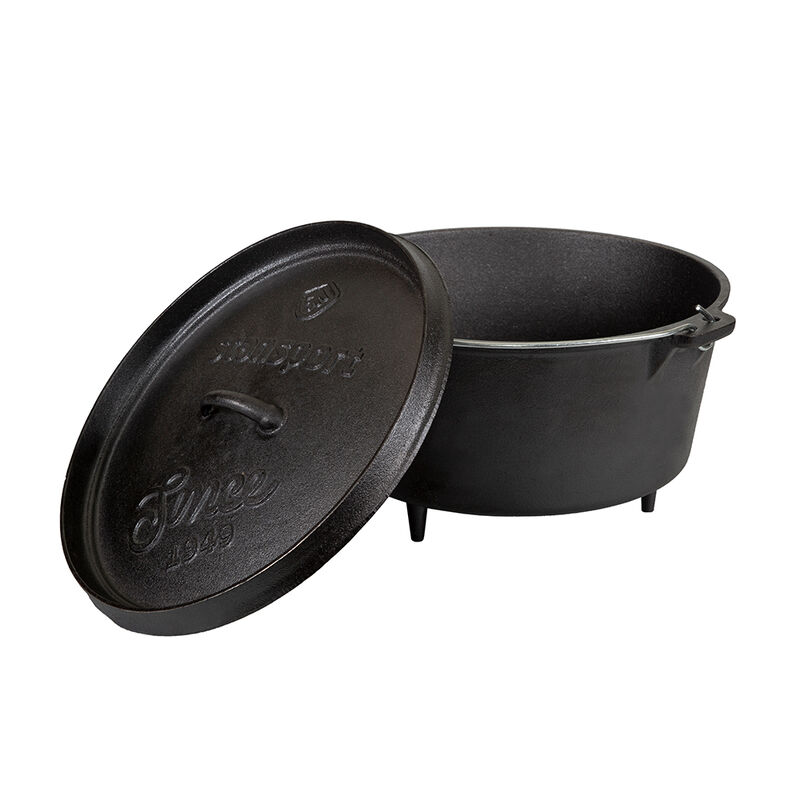 Stansport 8-Quart Pre-Seasoned Cast Iron Dutch Oven with Legs image number 4