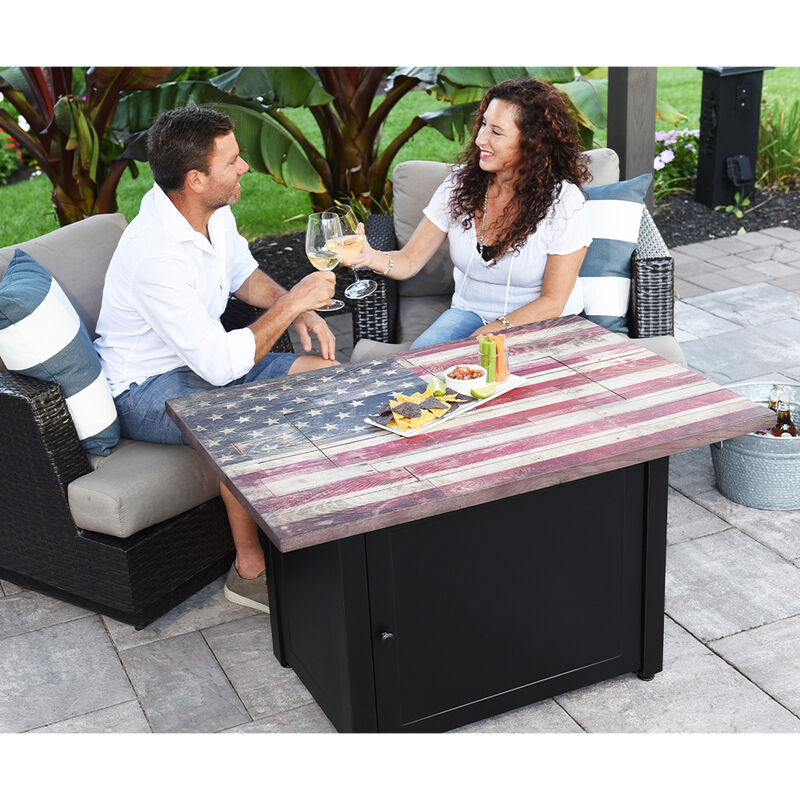 Endless Summer Americana LP Gas Outdoor Fire Pit with American Flag Mantel image number 4