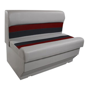 Horizon Manufacturing Premium Series 37" Pontoon Bench Seat Cushion Set w/ Base - Gray/Red/Charcoal