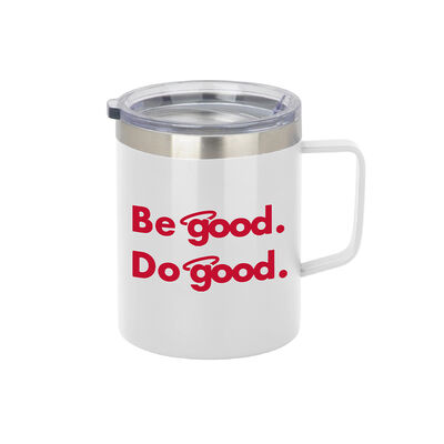 Be Good. Do Good. 12-oz. Stainless Steel Coffee Mug, White