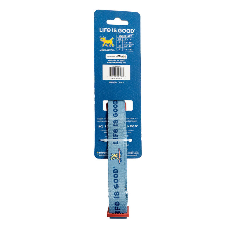 Life is Good Sports Icon Dog Collar, Smoky Blue, Medium image number 2