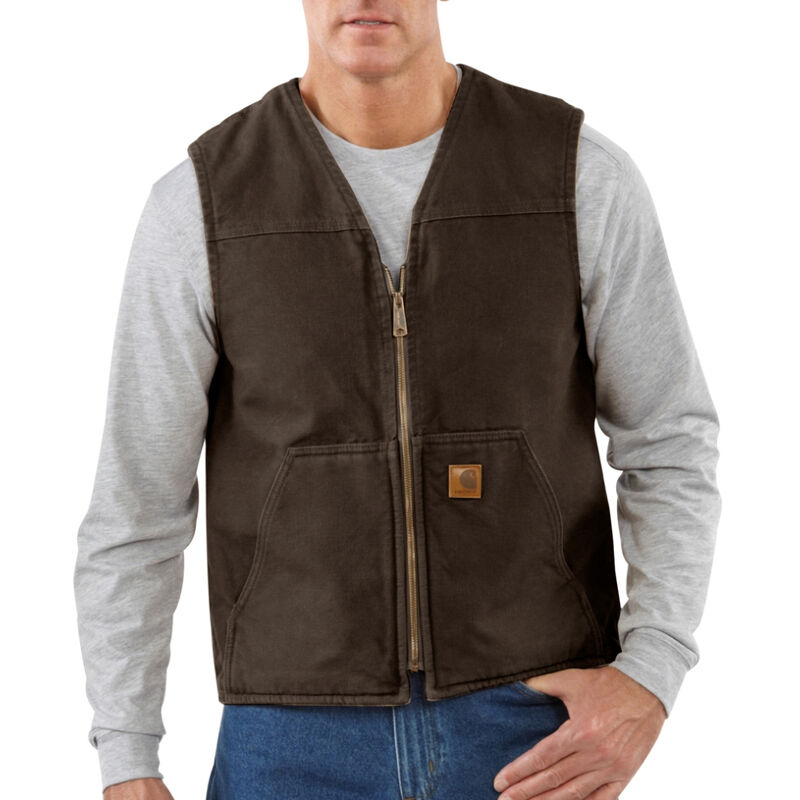 Carhartt Men's Sandstone Sherpa-Lined Rugged Vest image number 2