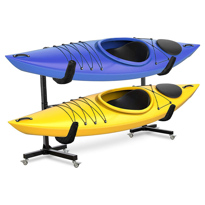 RaxGo Freestanding 2-Kayak Storage Rack with Wheels image number 1