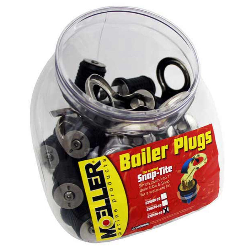 Moeller 1" Stainless Steel Snap-Tite Bailer Plugs, 20-Pack (Display) image number 1