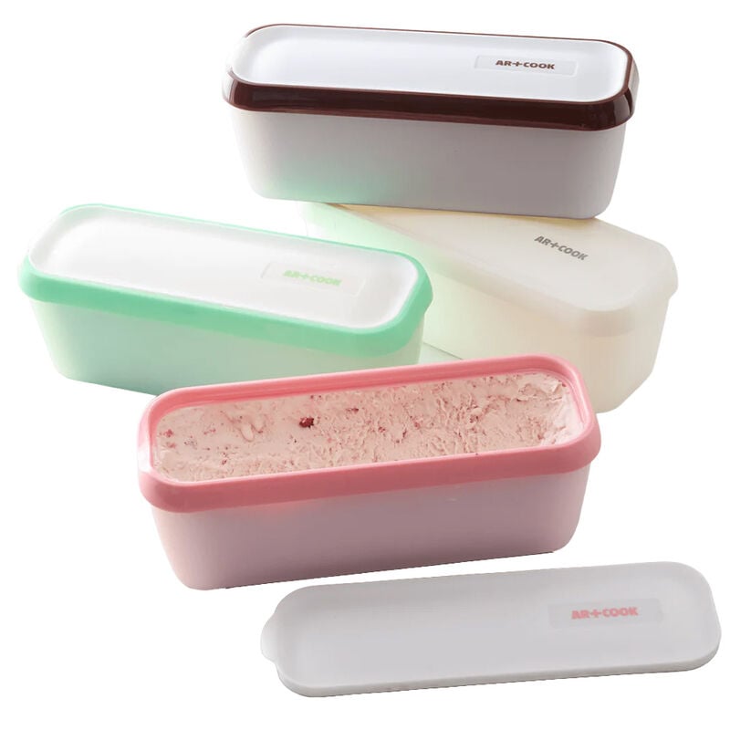 Art and Cook Slim Double Layer Ice Cream Tub in White
