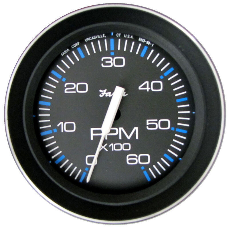 Faria 4" Coral Series Tachometer, 6,000 RPM Gas Inboard & Inboard/Outboard image number 1