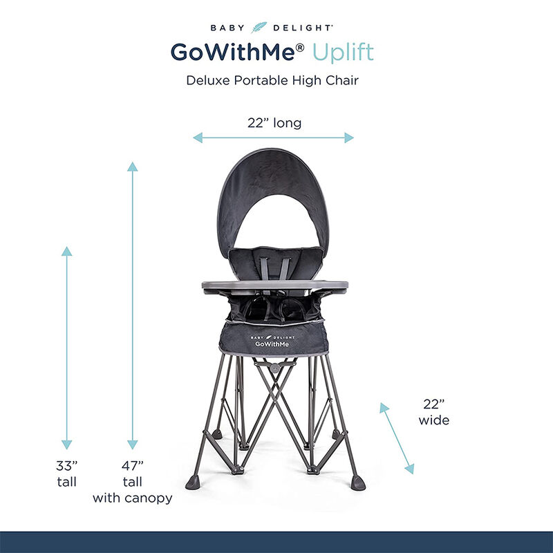 Go With Me Uplift Deluxe Portable High Chair with Canopy image number 5