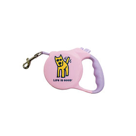 Life is Good 16' Retractable Leash, Pink