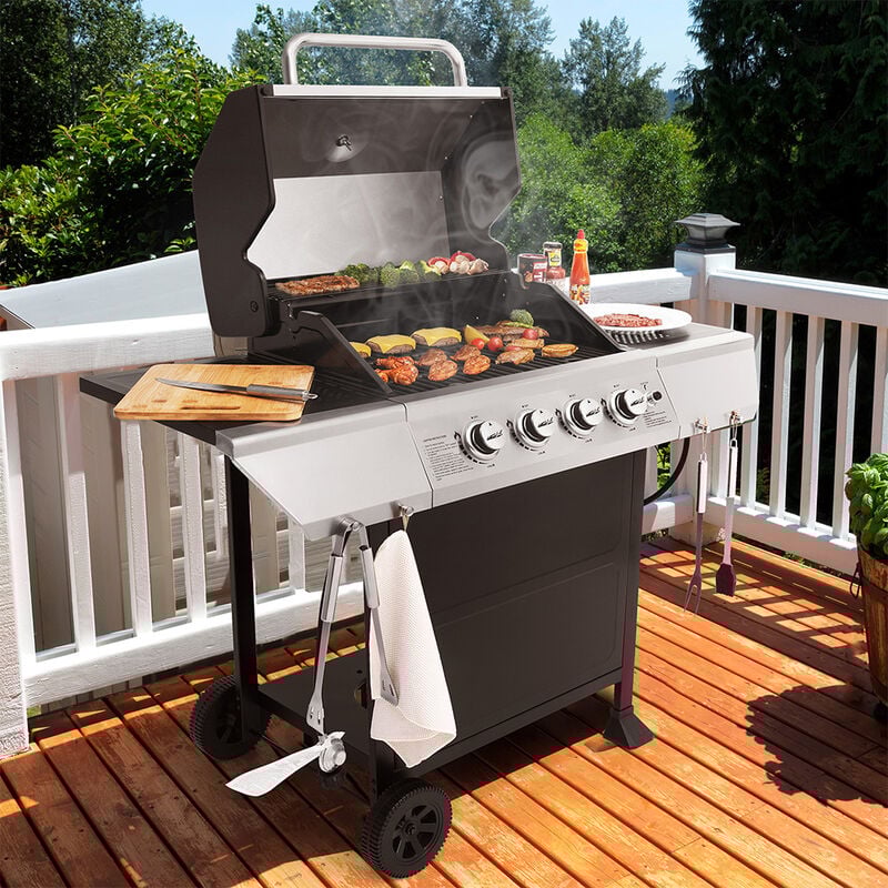 Royal Gourmet 4-Burner Propane Gas Grill with 2 Side Shelves image number 2