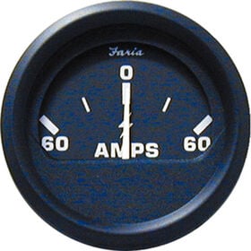 Faria 2" Euro Black Series Ammeter, 60-0-60