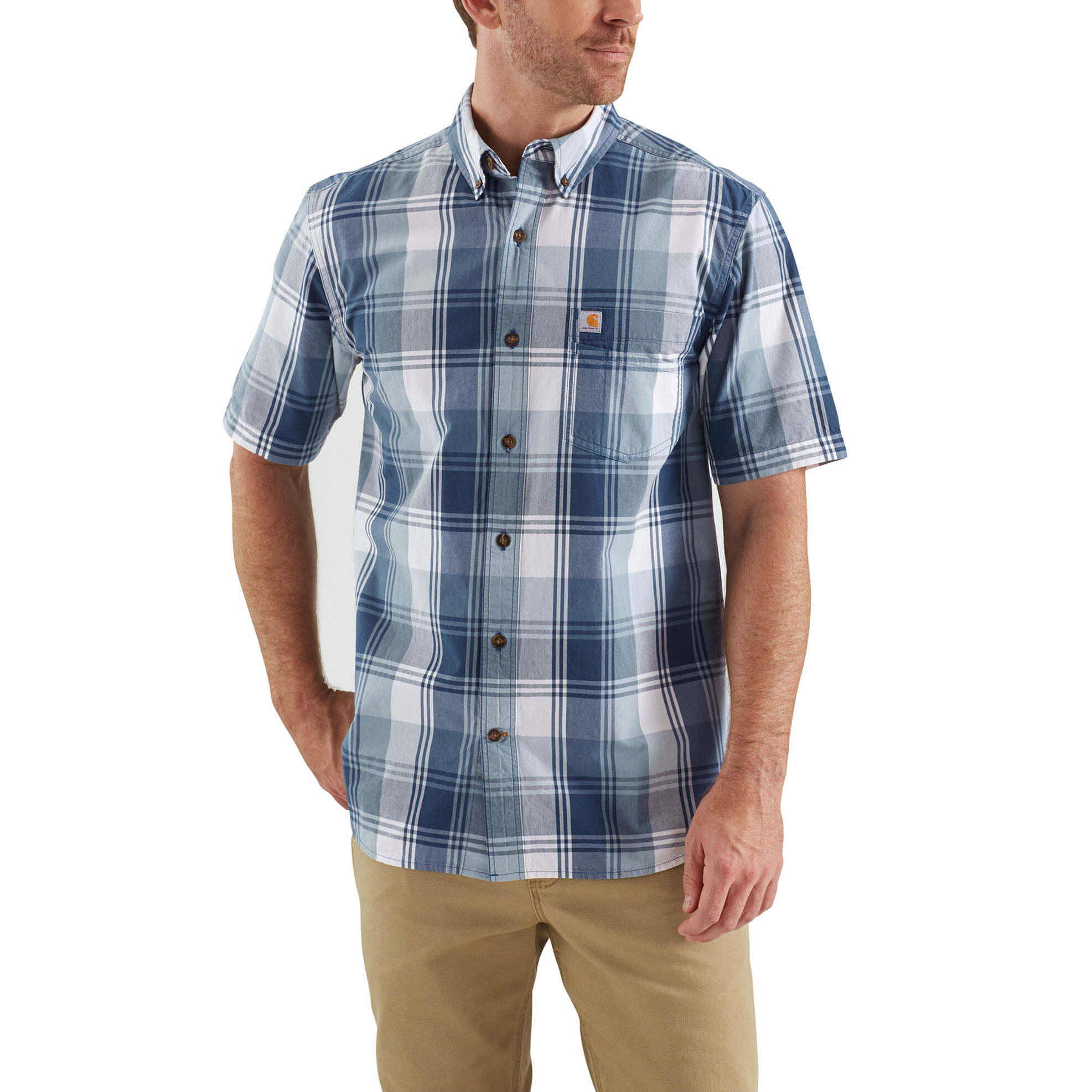 carhartt plaid short sleeve shirts