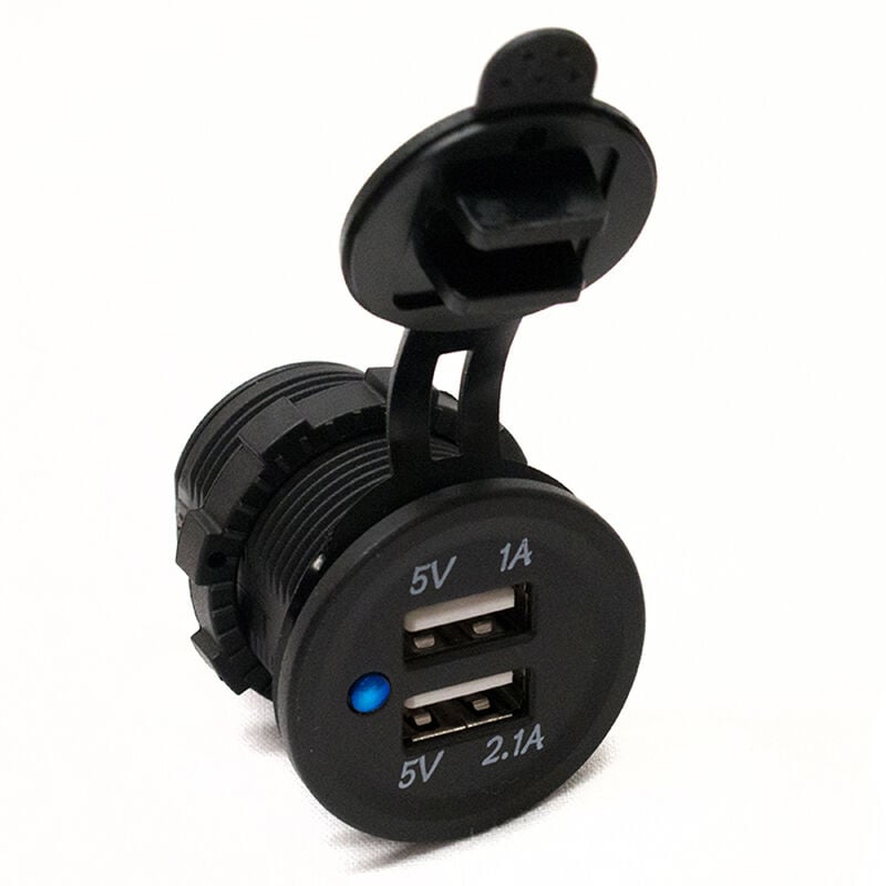 Socket sized Dual Port USB 3.1Amp with Blue LED image number 1
