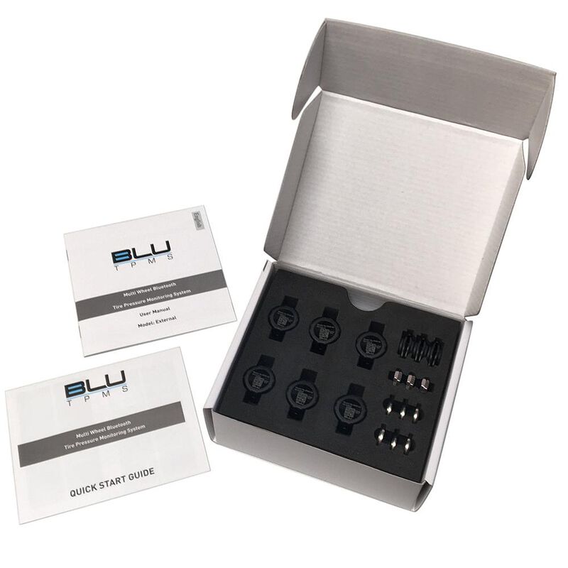 BLU Tire Pressure & Temperature Monitoring System, External 1-100psi, Set of 6 image number 4