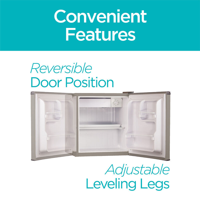 Black+Decker 1.7 cu. ft. Mini Fridge with Freezer, VCM Stainless Look image number 7