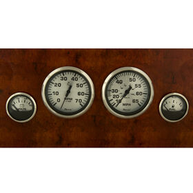 Faria Spun Silver 4-Gauge Set