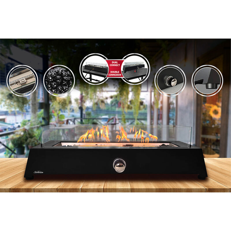 Sunbeam Outdoor Black Bolt Steel Tabletop Fire Pit image number 7