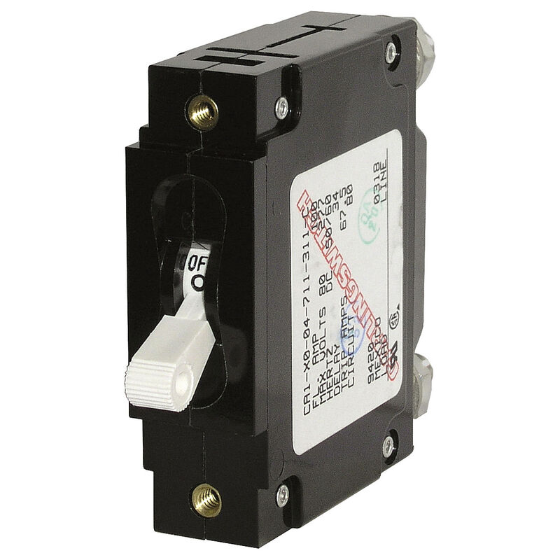 Blue Sea Circuit Breaker C-Series Toggle Switch, Single Pole, 100A, White image number 1