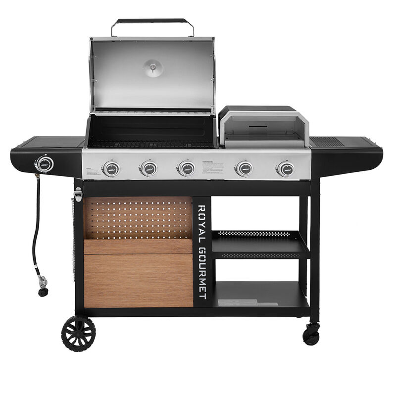 Royal Gourmet ZH3004S Premium Gas Grill & Pizza Oven Combo + Side Burner