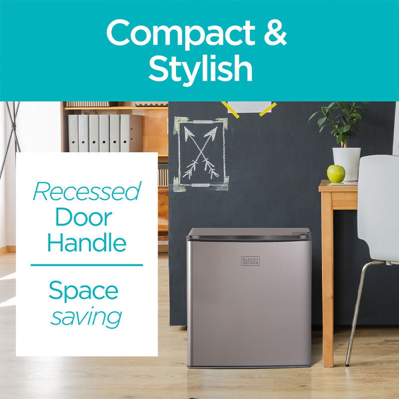 Black+Decker 1.7 cu. ft. Mini Fridge with Freezer, VCM Stainless Look image number 4