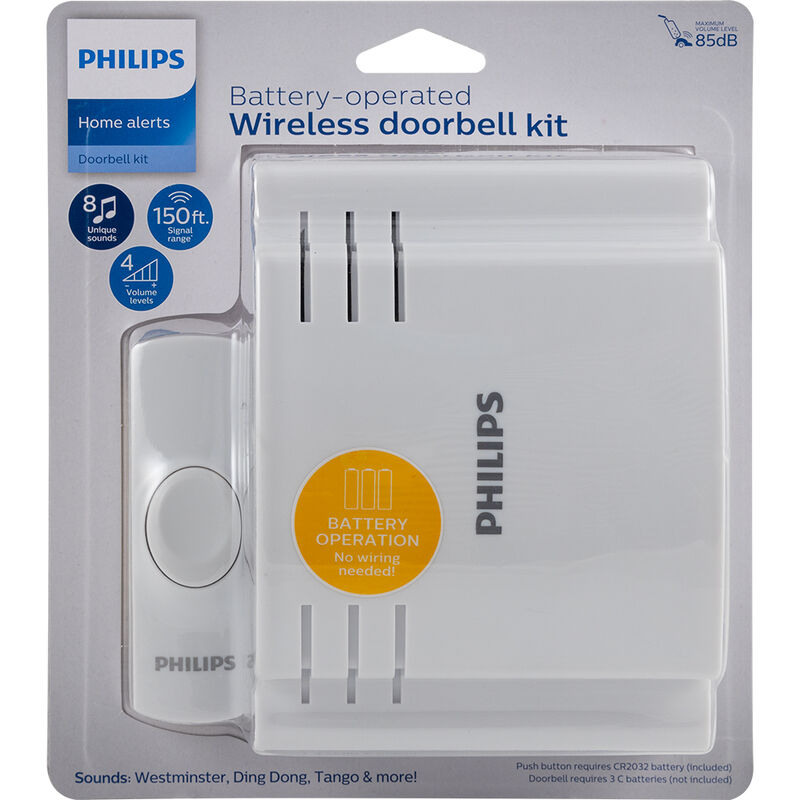 Philips Battery-Operated 8-Melody Doorbell Kit image number 9