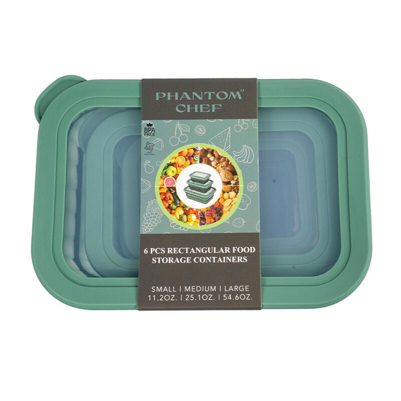 Phantom Chef 6-Piece Rectangle Hammered Container Set image number 2
