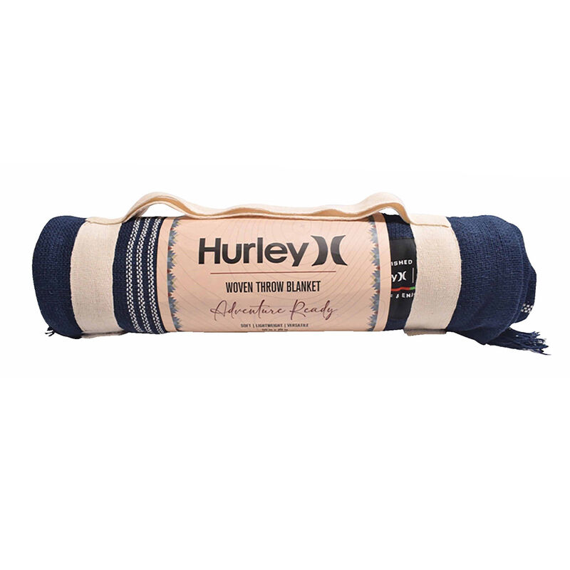 Hurley Cotton Woven Throw, White/Grey/Tan Stripe image number 2