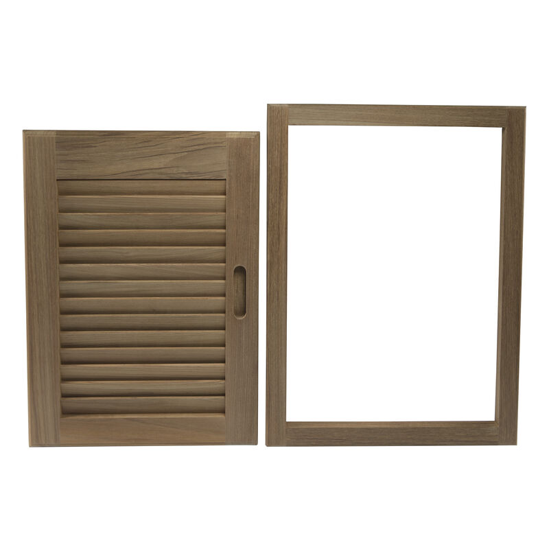 Whitecap Teak 15" x 20" Louvered Door & Frame, Right-Hand Opening image number 4