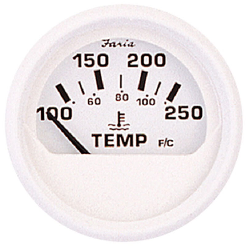 Faria 2" Dress White Series Water Temperature Gauge, 100-250&deg;F image number 1