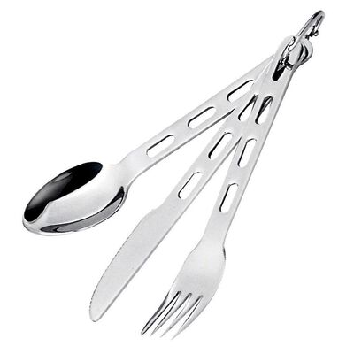 GSI Outdoors Glacier Stainless 3-Piece Cutlery Set