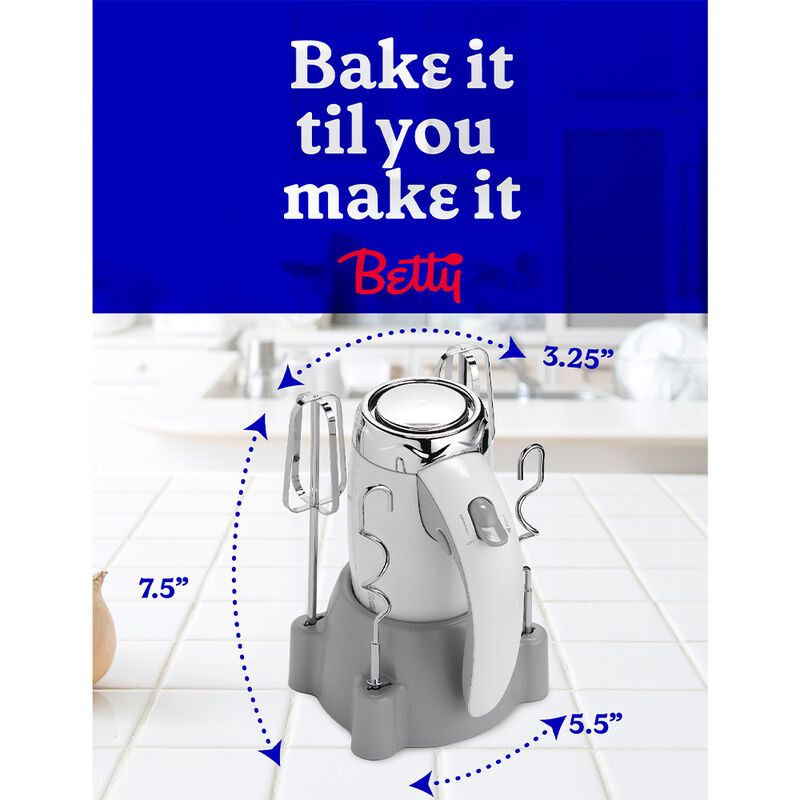 Betty Crocker 7-Speed Power-Up Hand Mixer, White image number 7
