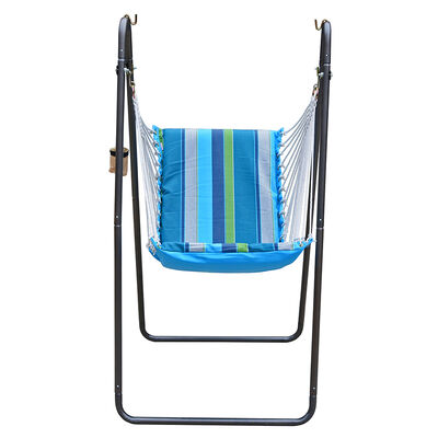 Algoma Sunbrella Soft Comfort Cushion Hanging Swing Chair and Stand