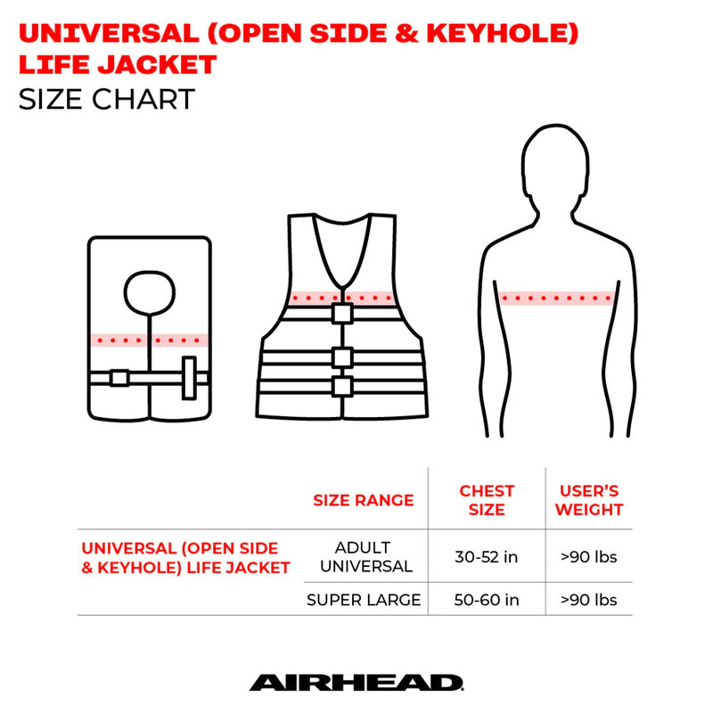 Airhead Adult Super Large Open-Sided Life Vest image number 3
