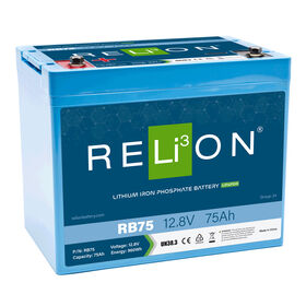 RELiON RB75 12V 75Ah Deep Cycle Lithium Battery, Group 24