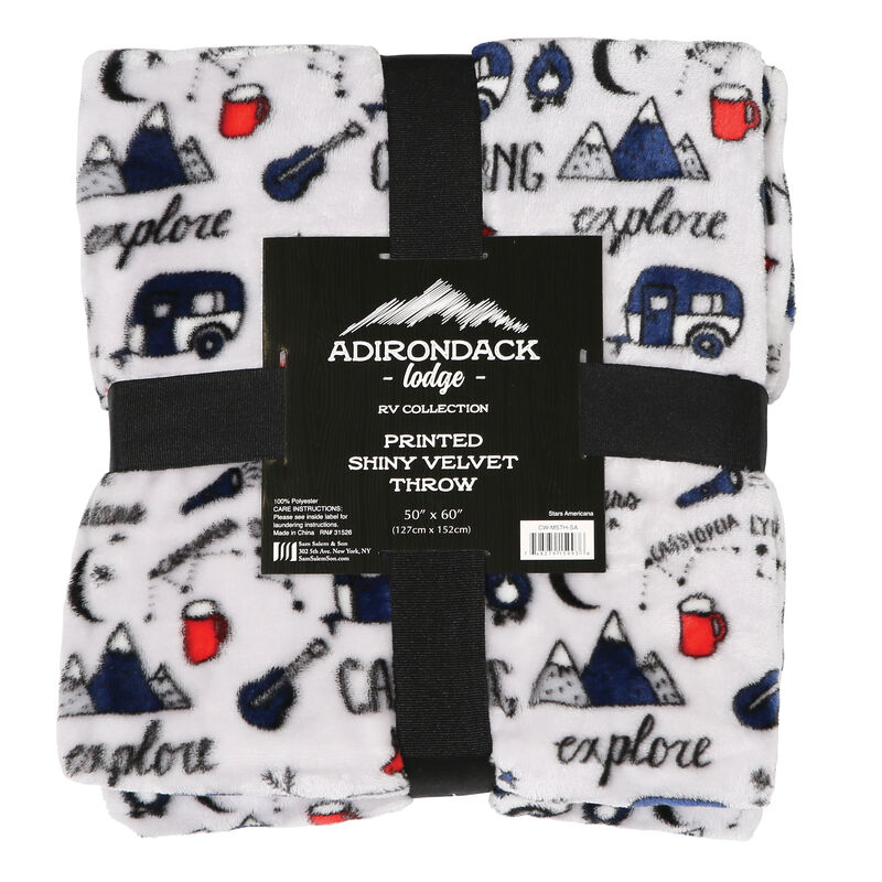 Adirondack Lodge RV Collection Velvet Throw, 50" x 60", Stars Americana image number 2