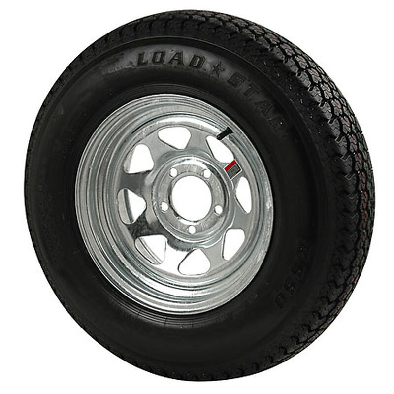 Kenda Loadstar 205/75 x 14 Bias Trailer Tire w/5-Lug Galvanized Spoke Rim image number 1