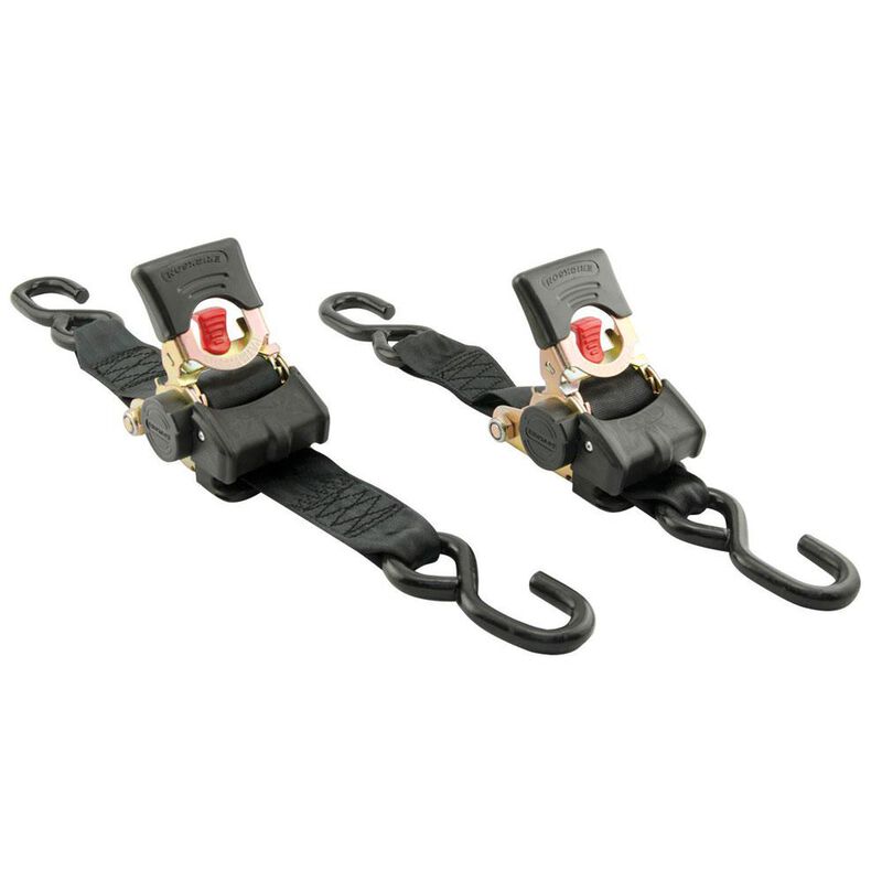 6' Re-Tractable Ratcheting Tie-Downs, 2-Pack image number 2