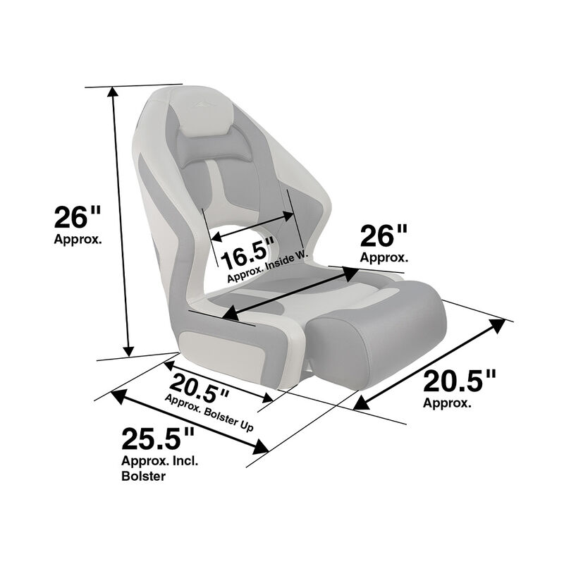 Springfield Deluxe Flip-Up II Sport Seat, Light Gray/Charcoal image number 5