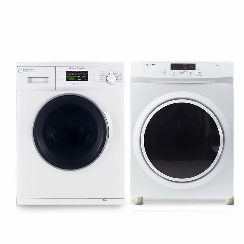 Equator Compact Stackable Washer and Dryer Set, White with EW824N Washer and ED860V Dryer image number 1