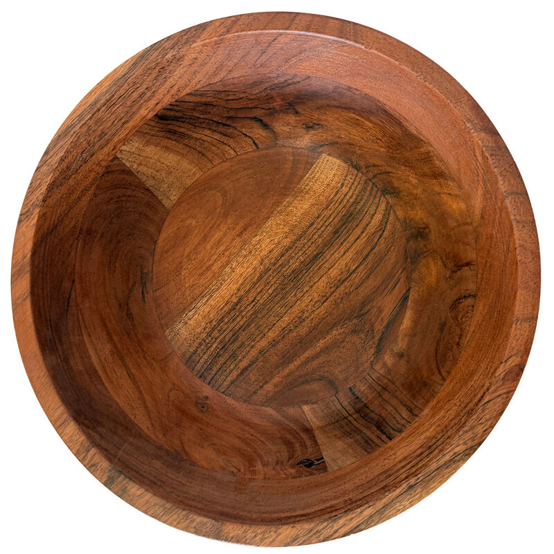 Art and Cook Acacia Wood 9 Inch Salad Bowl with 2 Salad Servers  image number 5