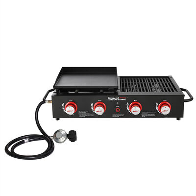 Royal Gourmet Portable 4-Burner Tabletop Gas Griddle and Grill Combo