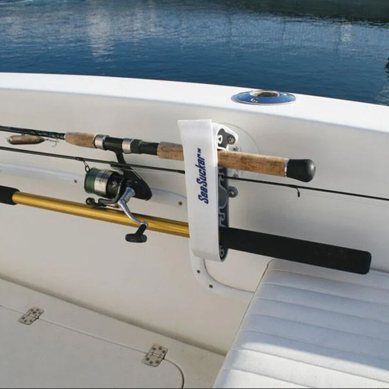 Bimini top for sit on top kayak with fishing rod holders attached to sun  shade support poles.