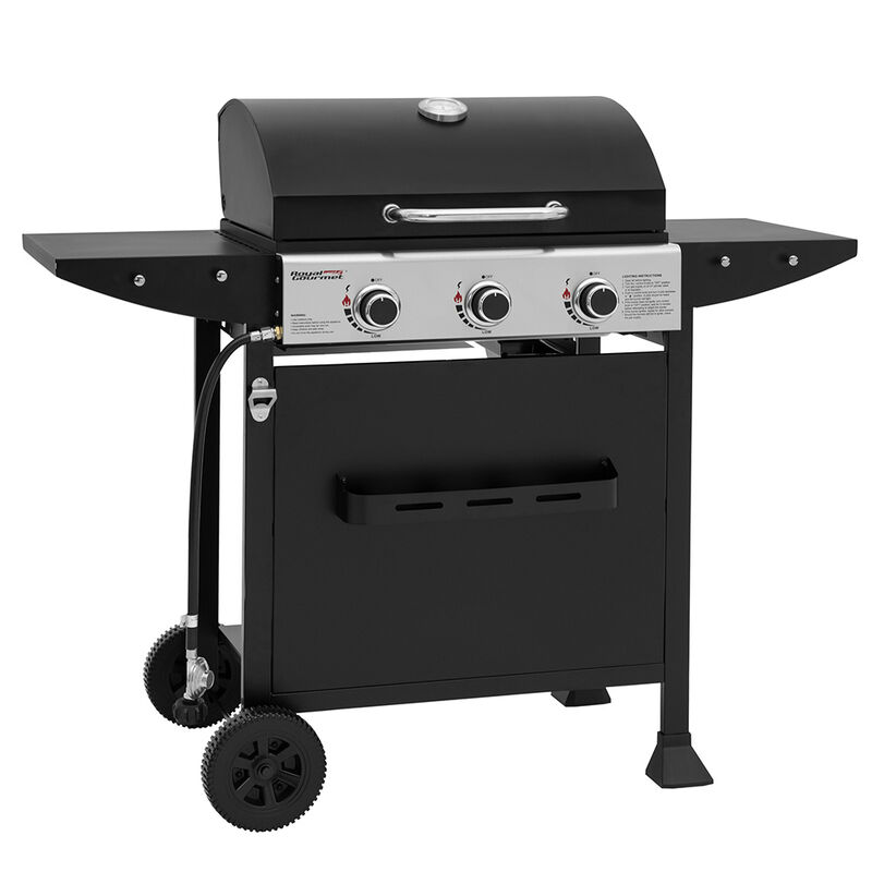 Royal Gourmet 3-Burner Propane Grill w/ Side Shelves & Rack image number 12