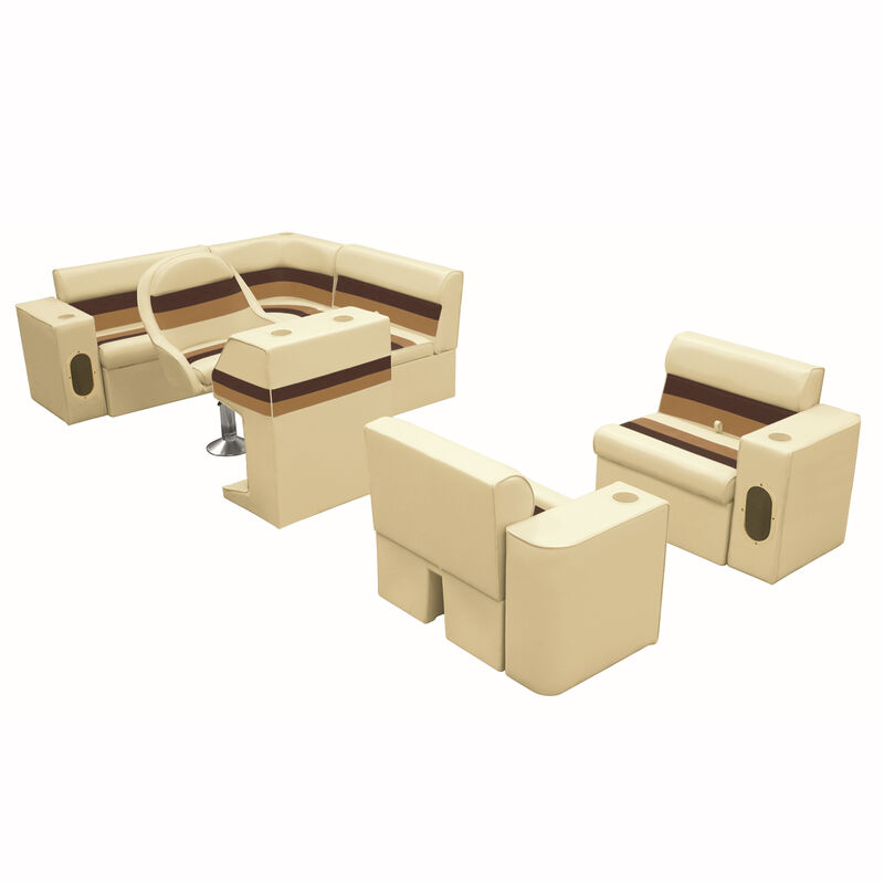 Deluxe Pontoon Furniture w/Classic Base - Complete Boat Package H, Sand/Ches/Gld image number 1